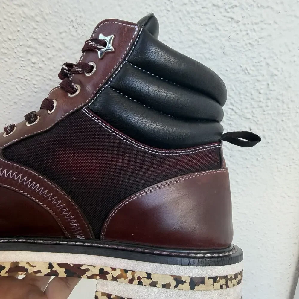 Jimmy Choo Red Burgandy Leather Boots Men’s Size EU 44